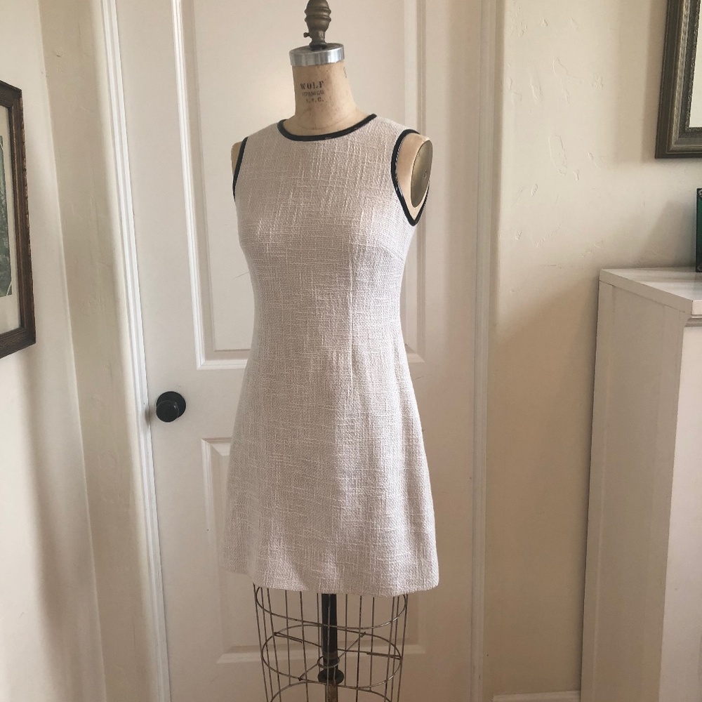 Kate Spade Tweed Dress With Leather Trim - Picture 1 of 4